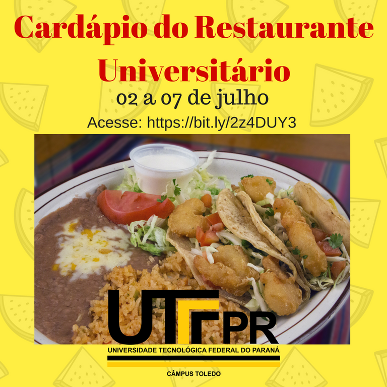 Cardápio do Restaurante Universitário — Universidade Tecnológica Federal do  Paraná UTFPR