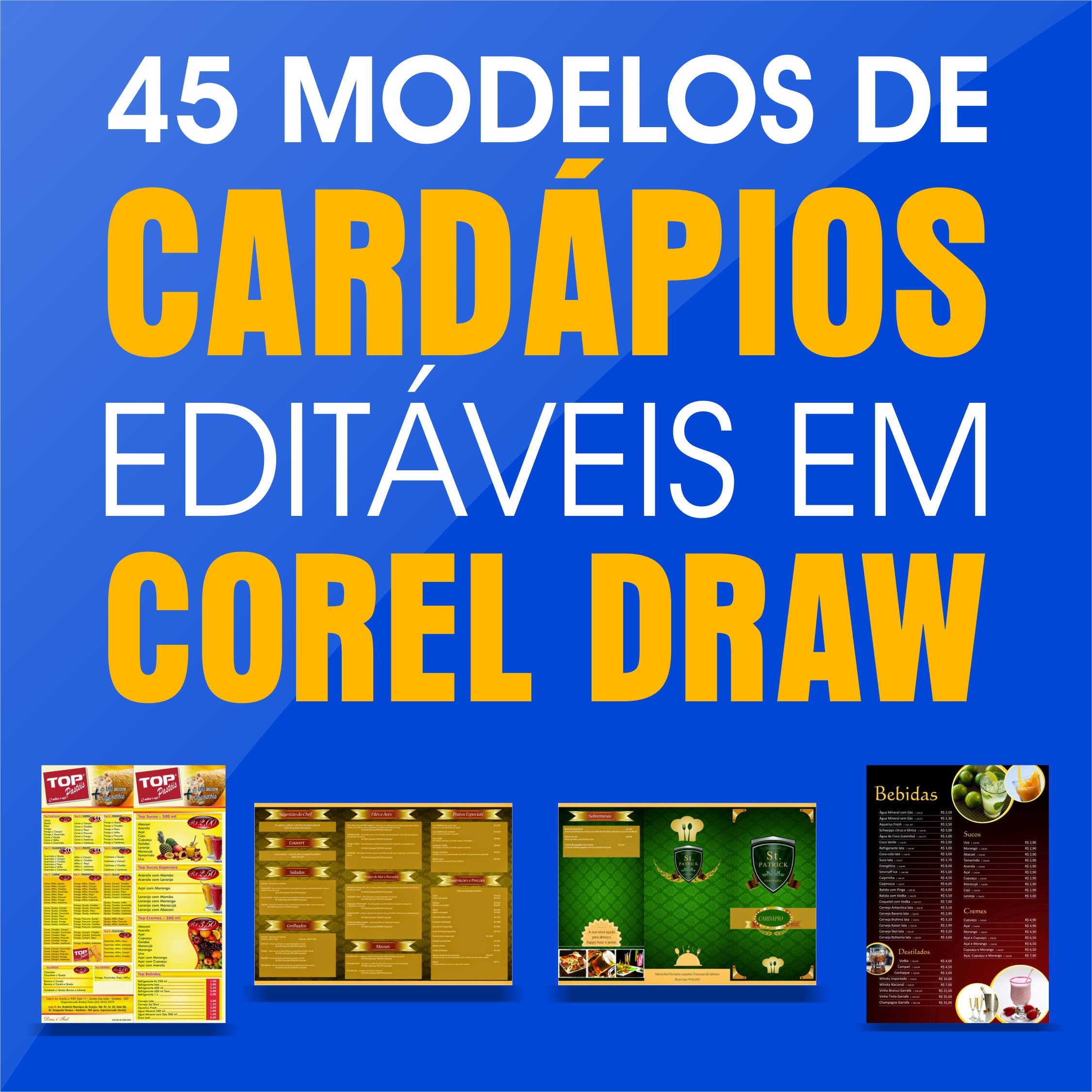 45 modelos de cardápio editáveis em Corel Draw – Vetores Download Premium