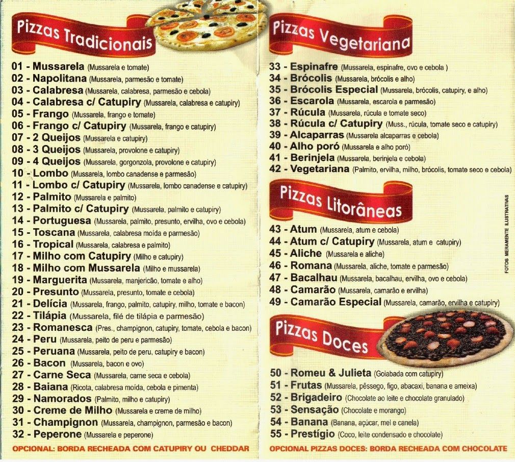 Le Garb: Cardápios | Cardapio de pizza, Recheio de pizza, Sabores de pizza - cardapio de pizza