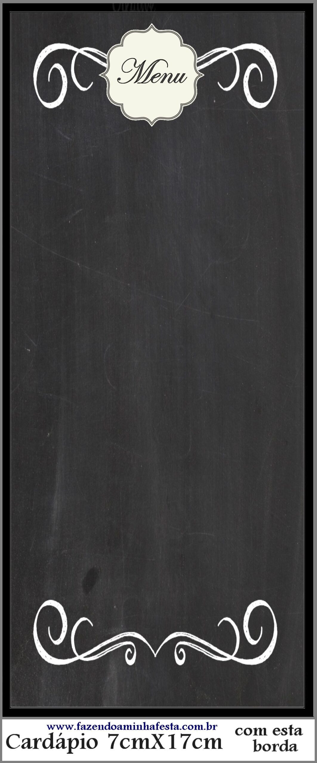 http://fazendoaminhafesta.com.br/2015/07/quadro-negro-vintage-gratis-molduras-convites-rotulos-lembrancinhas-im…  | Quadro menu, Fundo quadro negro, Bordas coloridas