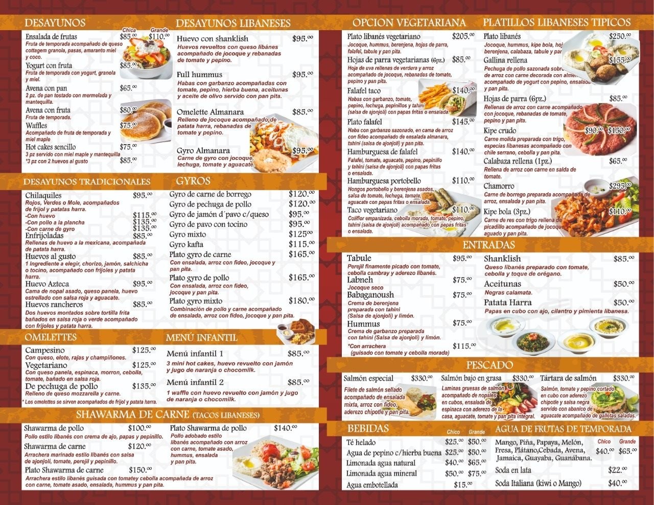 ALMANARA Restaurante Libanés menu in 22105 Tijuana, B.C., Mexico - almanara cardapio
