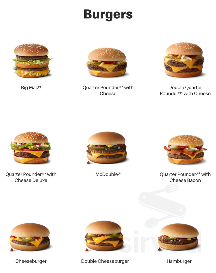 McDonald's menu in Perkasie, Pennsylvania, USA