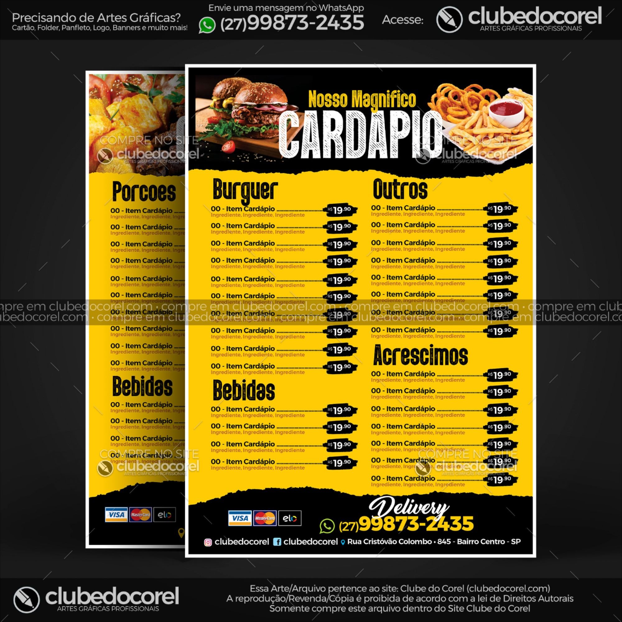 Cardápio Lanchonete #04 - Hamburguer Gourmet (CDR e PDF) | Clube do Corel | Cardápio  lanchonete, Cardapio de lanches, Hambúrguer gourmet - cardapio de lanchonete