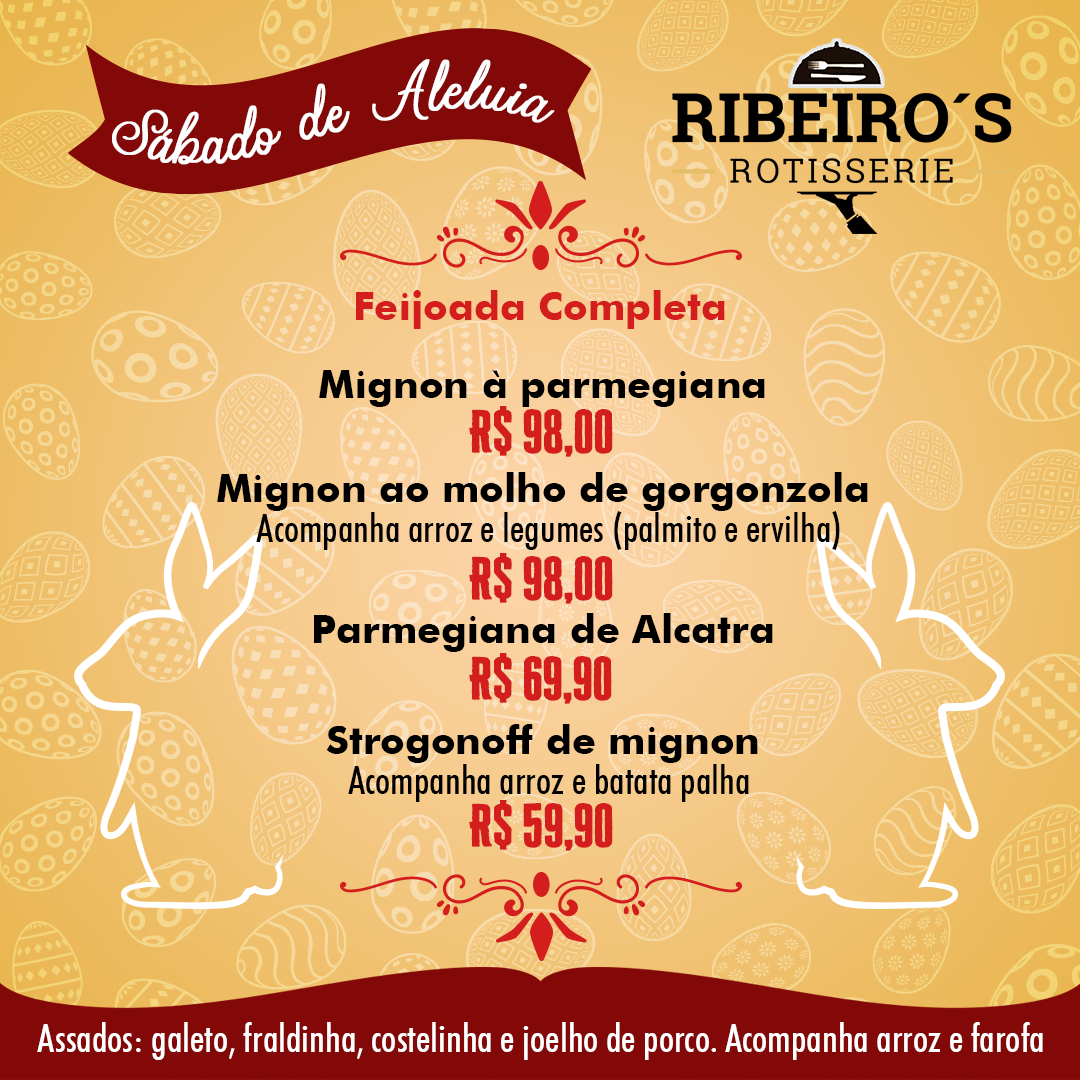 Cardápio Páscoa de Sábado - Ribeiro's Rotisserie on Behance - cardapio pascoa