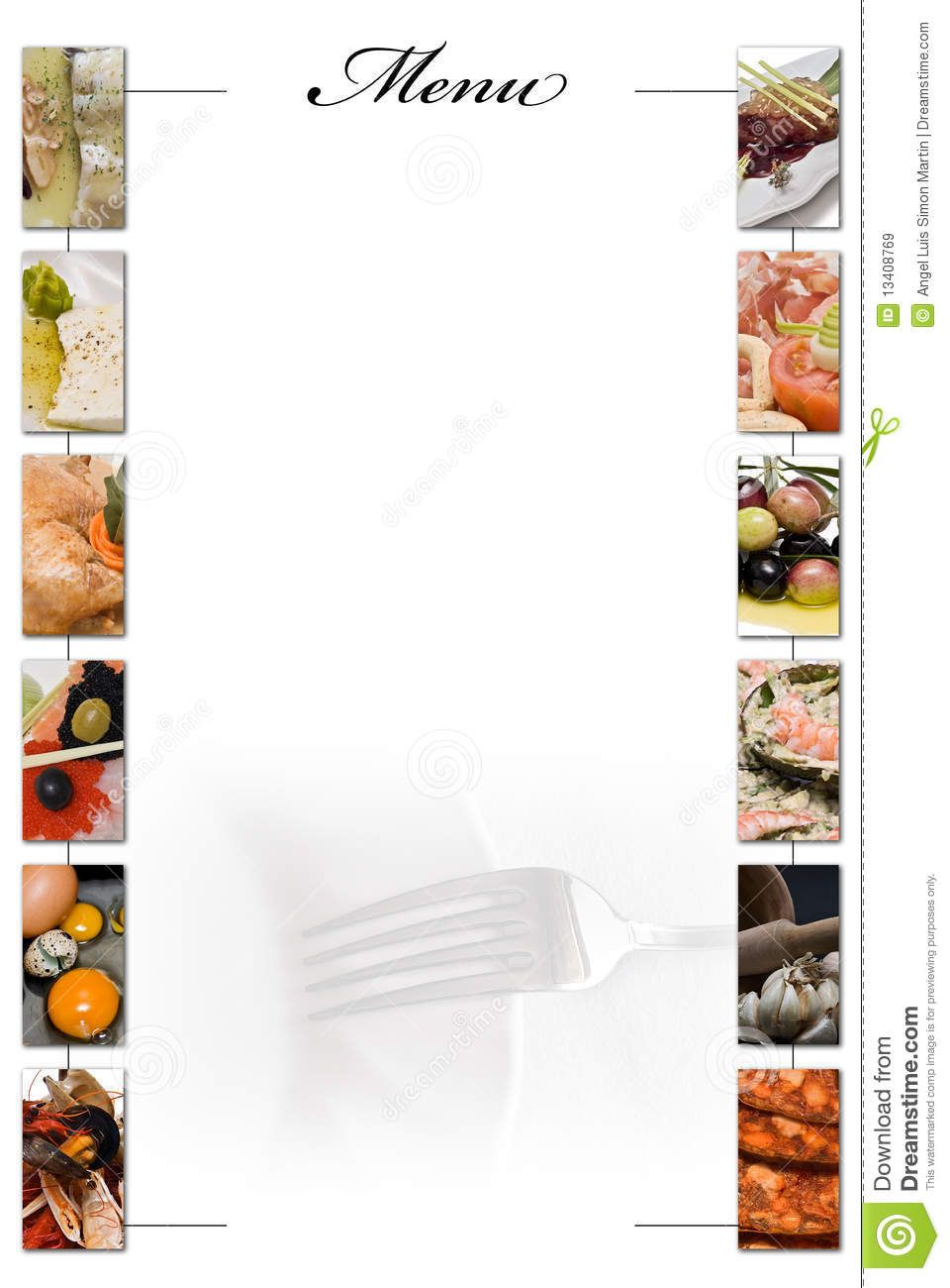 Menu Com O Espaço Em Branco A Escrever. Imagem de Stock - Imagem de cozido,  forquilha: 13408769 | Espaço em branco, Restaurantes, Branco - cardapio em branco