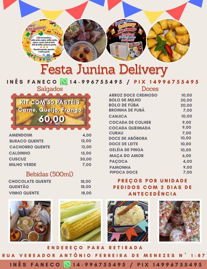 Opções em Bauru para montar sua festa junina em casa - Solutudo - cardapio festa junina