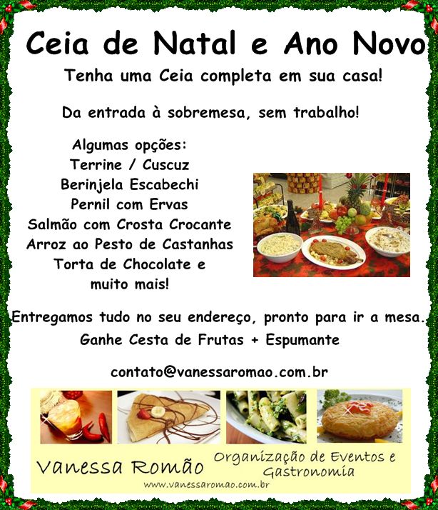 Vanessa Romão Gastronomia e Festas: Ceia de Natal e Ano Novo