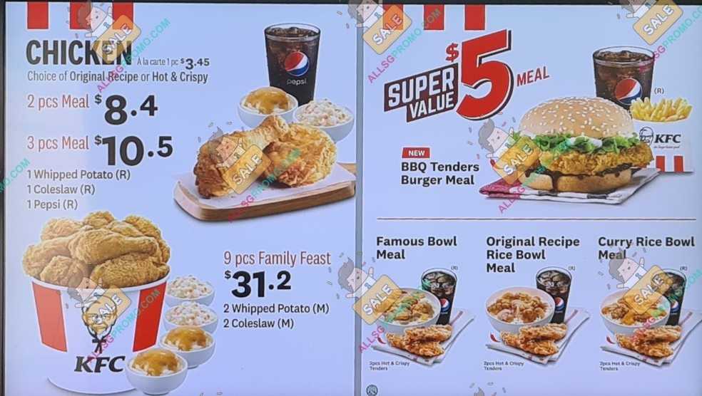 KFC Menu with Prices: KFC Singapore Menu Updated 2022 | Latest KFC Menu  Pricing in Singapore - AllSGPromo - cardapio kfc