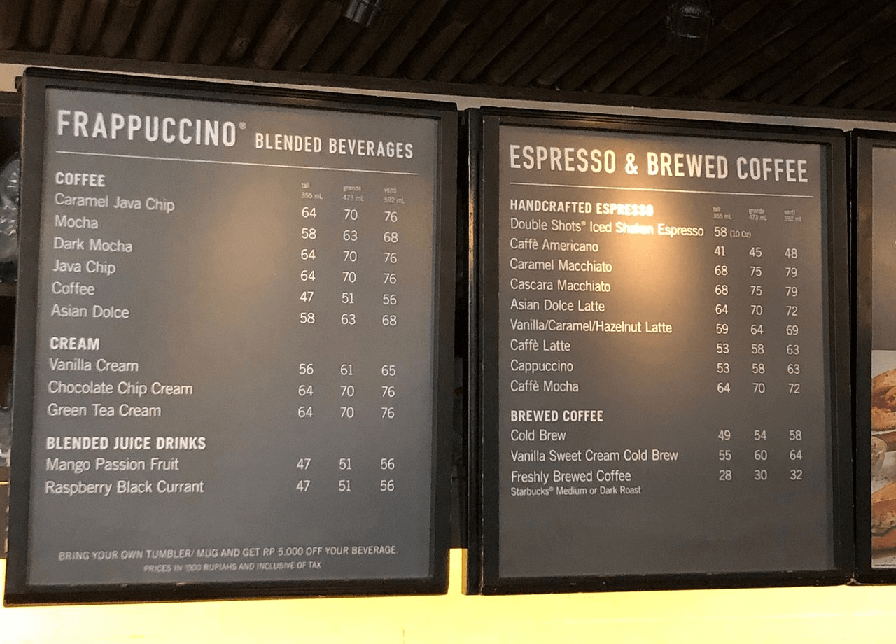 Starbucks menu - starbmag - cardapio starbucks