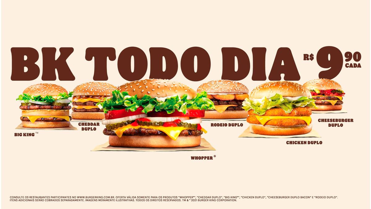 BK Todo Dia': Promoção do Burger King oferece sanduíches por R$ 9,90 - GKPB  - Geek Publicitário - cardapio burger king
