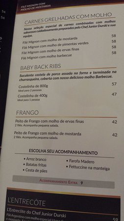 Cardápio – Foto de Restaurante Madero, Rio de Janeiro - Tripadvisor