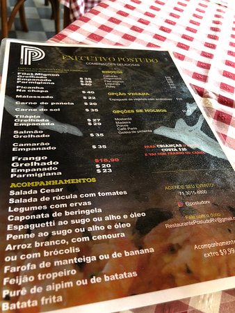 Cardápio - Picture of Restaurante Novo Postudo, Salvador - Tripadvisor - cardapio restaurante