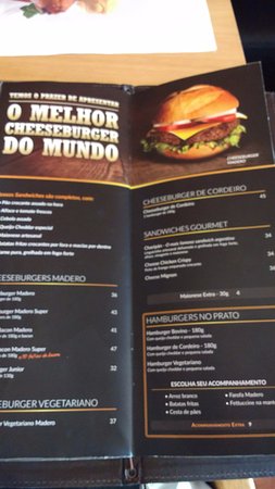 Cardápio – Foto de Madero Steak House, Brasília - Tripadvisor