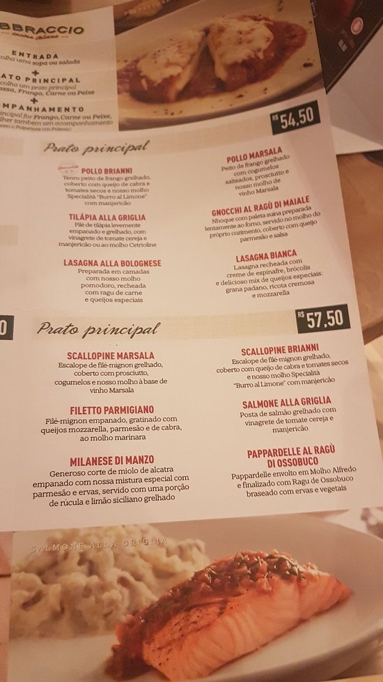 cardápio almoço - Picture of Abbraccio Cucina Italiana, Campinas -  Tripadvisor - abbraccio cardápio