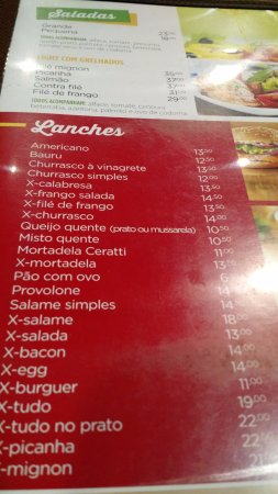 cardapio de lanches - Picture of Restaurante e Lanchonete Oliveira, Sao  Paulo - Tripadvisor - cardapio de lanchonete