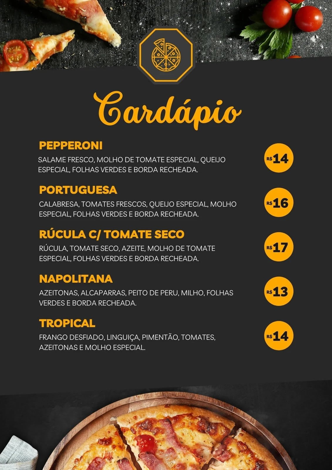 Cardápio Menu Digital / Pizza Pizzaria no Elo7 | Luiz Henrique (171C354) - cardapio pizzaria