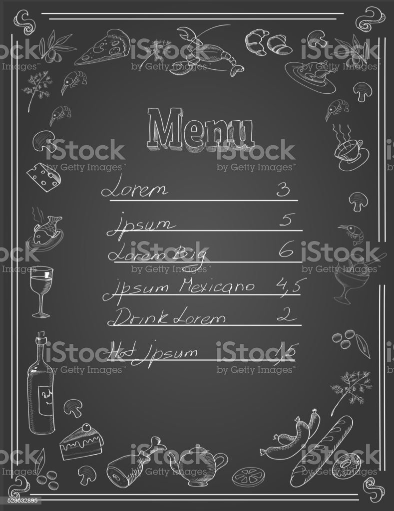Vetores de Menu Do Restaurante Chalkboard Design Do Cardápio Com Fundo e  mais imagens de Almoço - iStock - fundo para cardapio