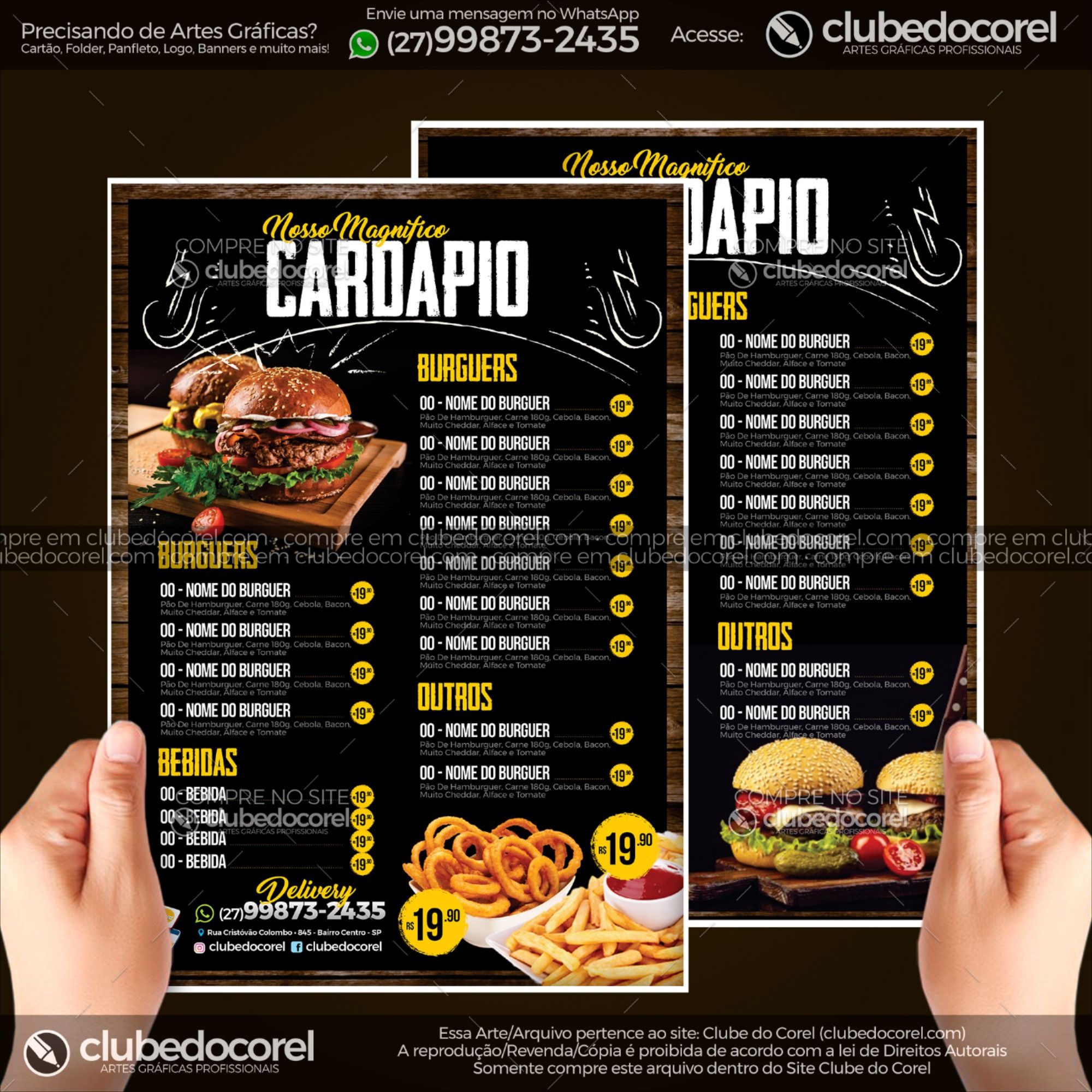 Cardápio Lanchonete #03 - Burguer Gourmet (CDR e PDF) | Clube do Corel |  Cardápio lanchonete, Cardapio de lanches, Menu de restaurante
