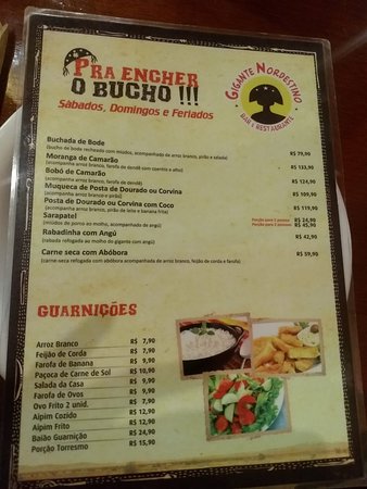Cardápio – Foto de Gigante Nordestino Bar e Restaurante, Rio de Janeiro -  Tripadvisor - gigante nordestino cardápio