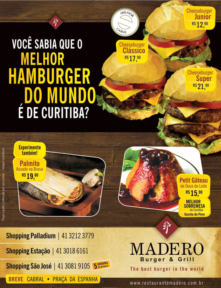 Guia Curitiba Fulltime: Madero, uma excelente opção quando o assunto é  sanduíches - madero cardápio