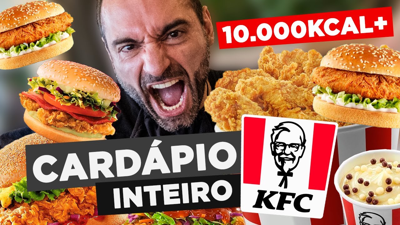 FRANGO FRITO NO KFC!!! [CARDÁPIO INTEIRO | 10.000+ KCAL] - YouTube - cardapio kfc