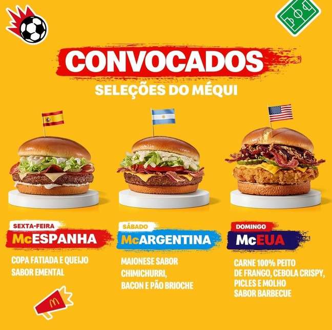 Com Tite, McDonald´s lança lanches da Copa 2022; veja o menu! - cardapio mc donalds