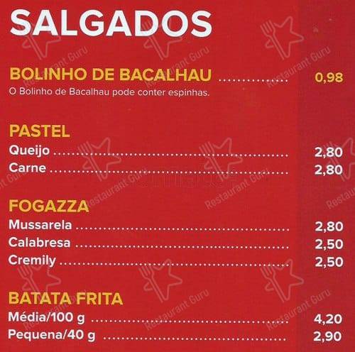 Menu em Habib's restaurante de fast food, Salvador, Rua dos Rodoviários S/N