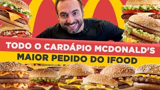 WHOLE MCDONALDS MENU ON IFOOD! (+ Food donation for homeless people) -  YouTube - cardapio mcdonalds