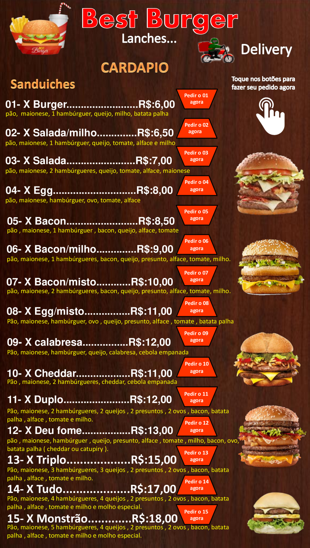 Cardapio Digital Best Burger - Baixar pdf de Doceru.com - cardapio de hamburguer