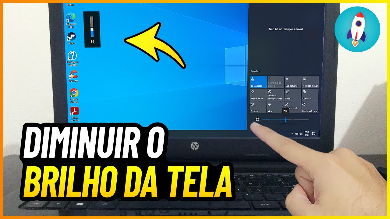 como abaixar a luz do pc