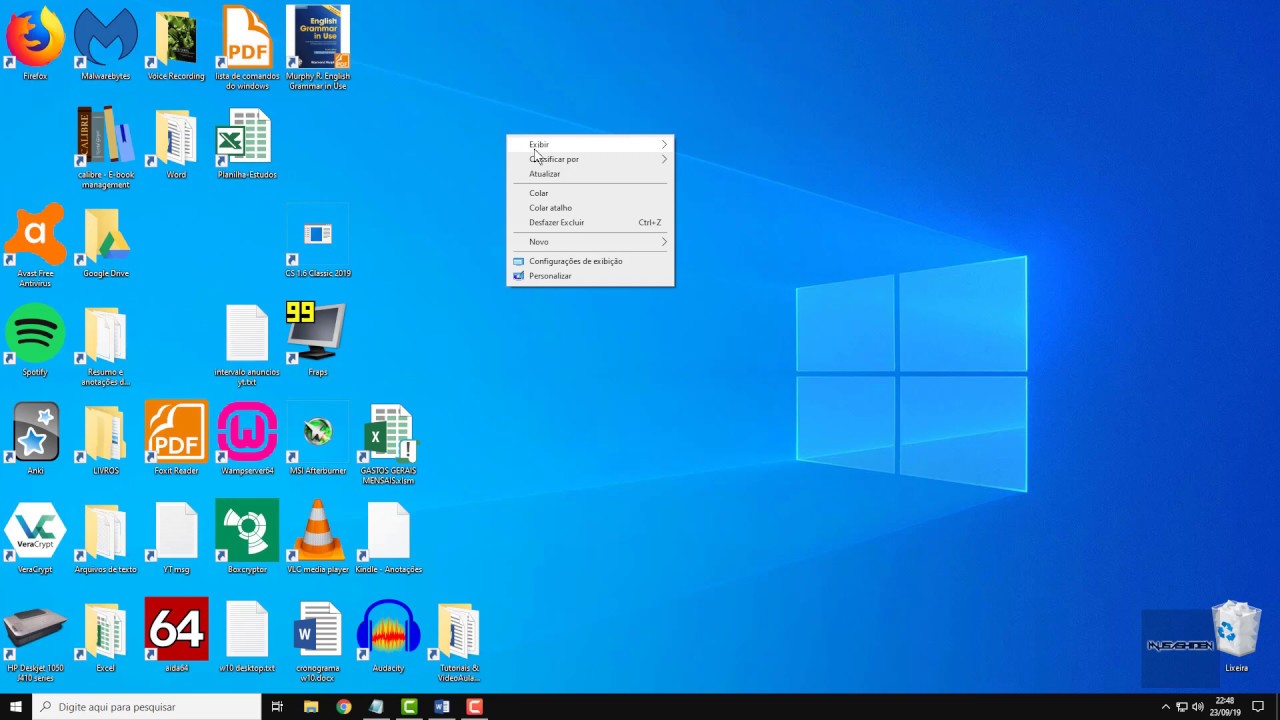 como abrir a area de trabalho