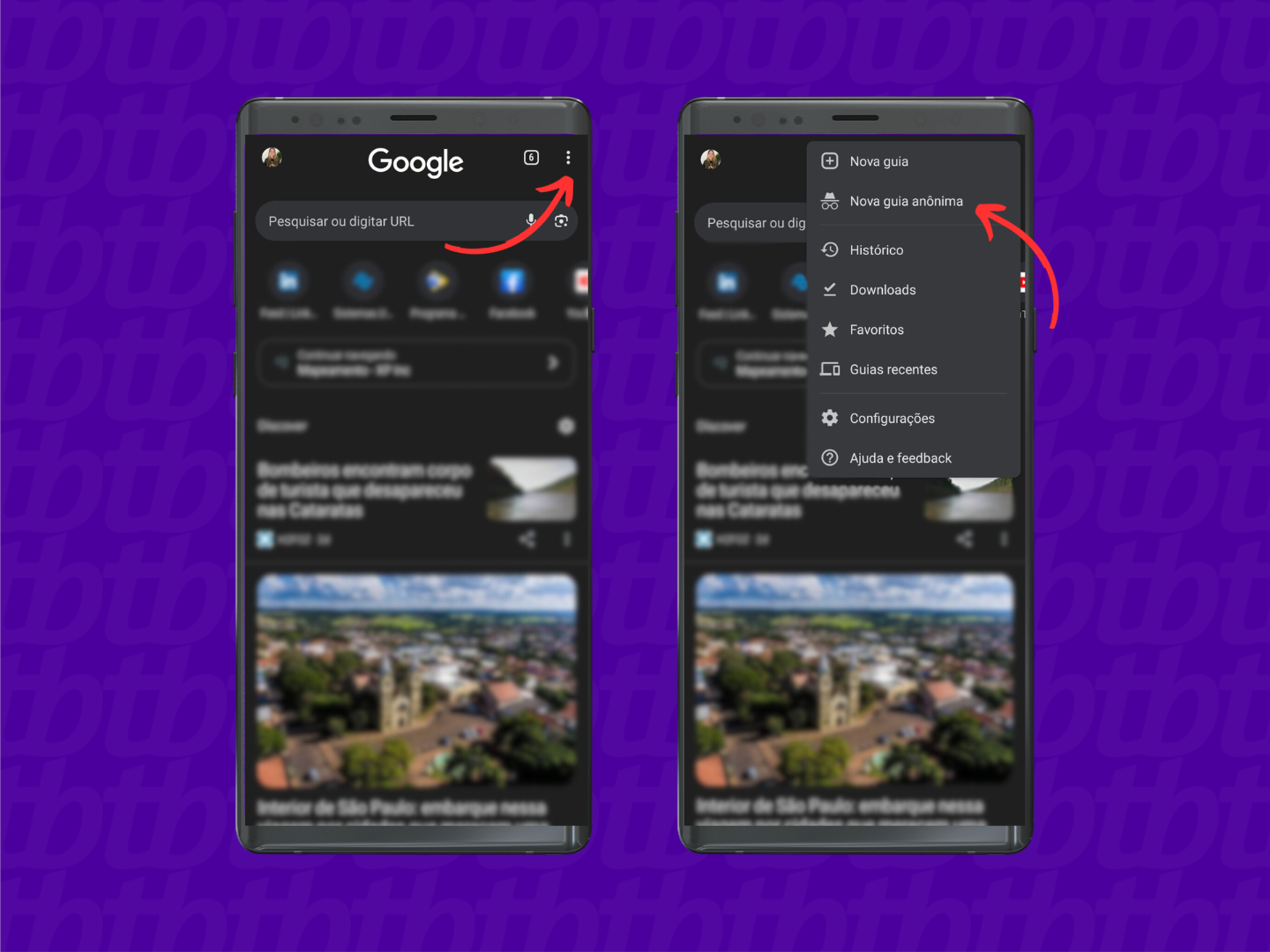 como abrir guia anônima no google