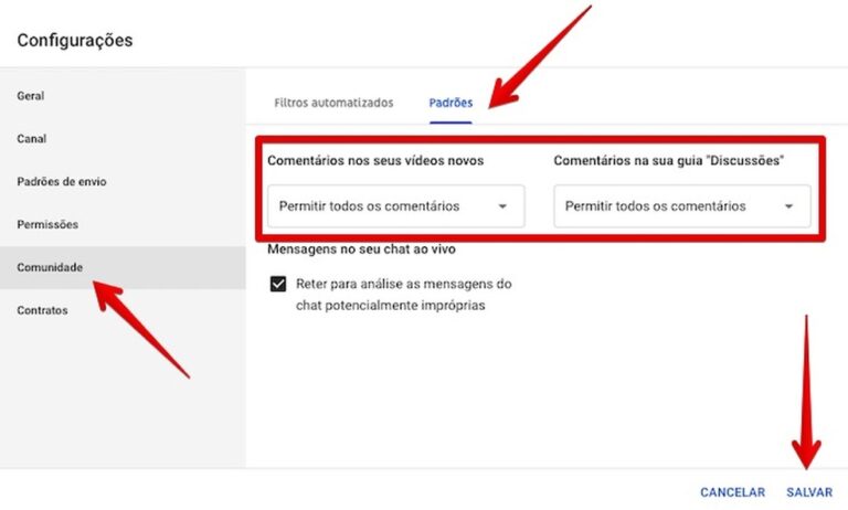 como abrir os comentários no youtube