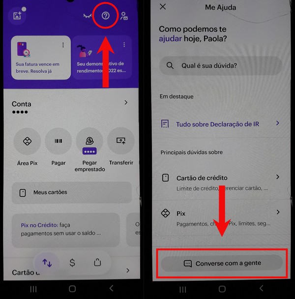 como abrir um chamado no nubank