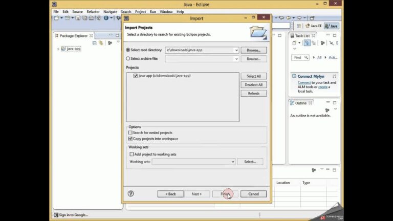 como abrir um projeto no eclipse
