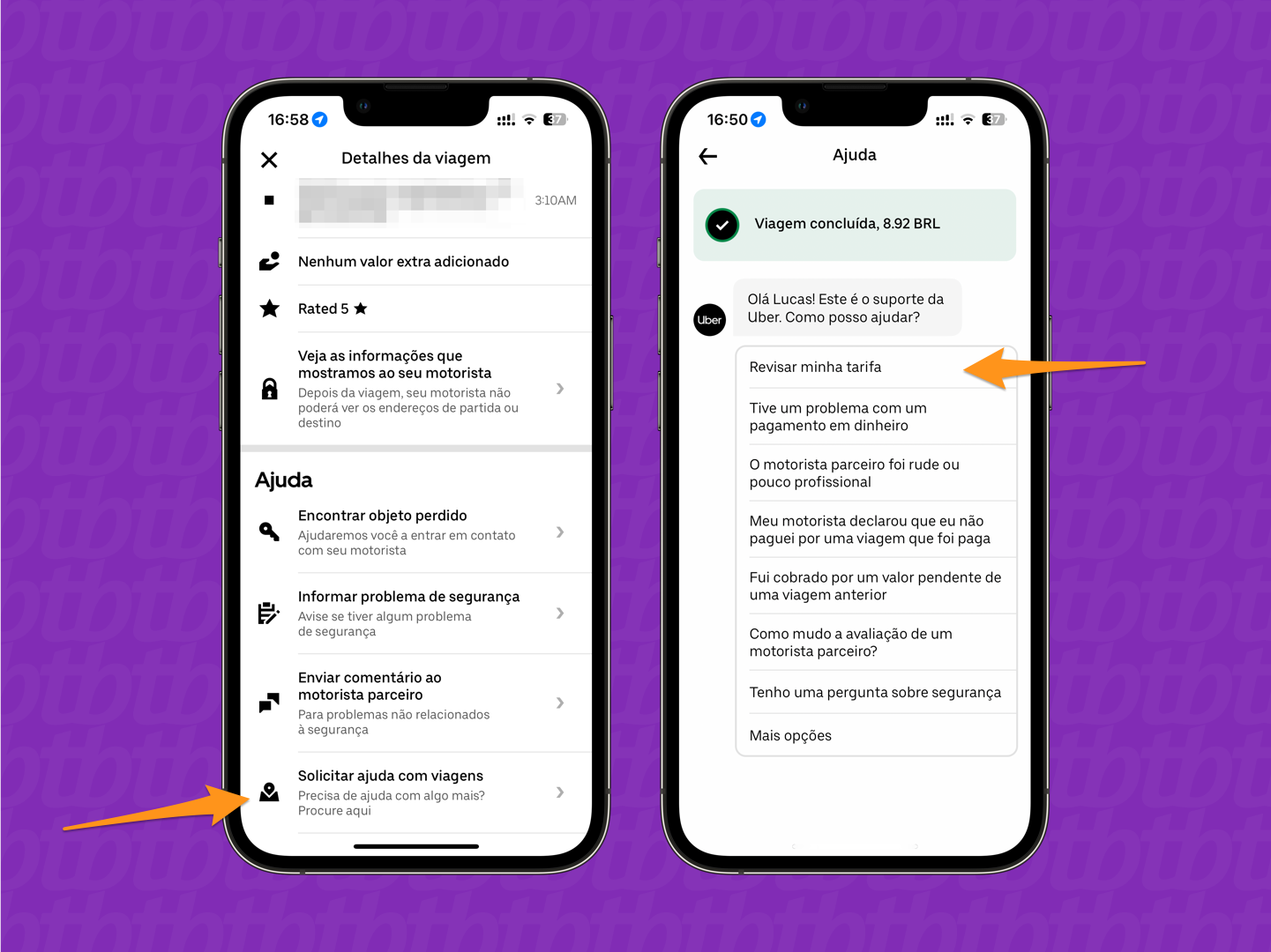 como abrir uma reclamação na uber